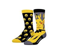 Capslab Calcetines Pokémon Pikachu - Gris Negro - Calcetines de anime con licencia oficial para hombre y mujer - Cómodos calcetines de algodón con diseño de Pikachu y Pokéball - - 39-42