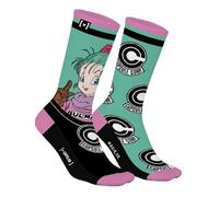 Capslab Dragon Ball Bulma & Logotipo de Capsule Corp - Calcetines de Anime Oficialmente Licenciados para Hombres y Mujeres - Algodón - Cómodos con Diseño Icónico - 43-46