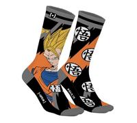 Capslab Dragon Ball Super Saiyan Son Goku & Símbolo Go - Calcetines de Anime Oficialmente Licenciados para Hombres y Mujeres - Algodón - Cómodos con Diseño Icónico - 43-46