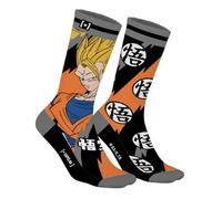Capslab Dragon Ball Super Saiyan Son Goku & Símbolo Go - Calcetines de Anime Oficialmente Licenciados para Hombres y Mujeres - Algodón - Cómodos con Diseño Icónico - 43-46
