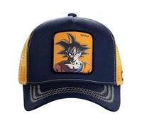 Capslab | Gorra De Camionero Hombre Dragon Ball Z Goku | De Color Amarillo Y Azul Oscuro | Gorras De Hombre Estilo Moderno | Ajustable, Cómoda Y Transpirable | Ideal para Fanáticos De Anime