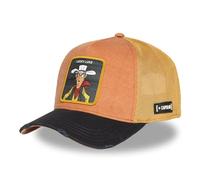 Capslab Gorra de Camionero Naranja y Negra Lucky Luke LCK2 LOB | Estilo Trucker Unisex, Transpirable, Cierre Snapback, Visera Curva, Talla de Adultos | Gorra de Hombre y Gorra de Mujer Auténtica