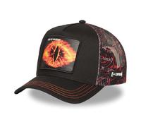 Capslab | Gorra de Camionero Negra y Roja | con diseño del Ojo de Sauron LOTR Eye | Trucker Unisex Ajustable Inspirada en El Señor de los Anillos | Ideal para Ocasiones Especiales | Duradera y Cómoda