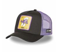 Capslab - Gorra de hombre y mujer, gorra trucker de Los Pitufos, ajustable con cierre de ojetes, negro/amarillo, Talla única