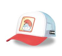 Gorra Hombre y Mujer, Gorra Trucker Los Pitufos, Ajustable mediante el Snapback, Rojo/Beige/Azul, Talla única