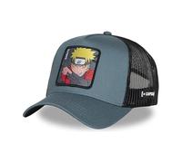 Capslab Gorra Trucker Naruto Uzumaki NS5 Sen | Unisex, Estilo Camionero Transpirable, Visera Curva, Cierre Snapback, para Adultos | Gorra de Hombre y de Mujer Azul y Negra | Ideal para Fans del Anime