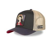 Capslab Gorra Trucker One Piece de Monkey D. Luffy | Estilo Camionero de Hombre o Mujer Transpirable con Cierre Snapback, Visera Curva y Tamaño de Adultos | Gorra Rejilla