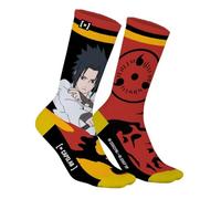 CAPSLAB Naruto Socken Sasuke - Offiziell lizenzierte Anime-Socken für Herren und Damen - Bequeme Baumwollsocken im Sasuke Uchiha & Sharingan Design - 43-46