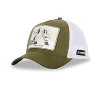 Capslab Pato Lucas Looney Tunes Suede Verde Oliva Blanco Gorra de Camionero Ajustable