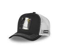 Capslab Snoopy Peanuts Negro Blanco Placa de Metal Gorra de Camionero