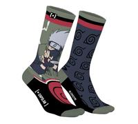 Capslab [ X Calcetín Hombre Naruto Algodón, 1 Par de Calcetines Fantasía Hombre, Original y Edición Limitada, Negro y Verde (43/46)