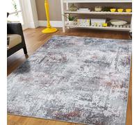 Capslpad Alfombra abstracta de 120 x 180 cm, moderna, de pelo corto, de lana sintética, lavable, para interiores, antideslizante, minimalista, para sala de estar, dormitorio, oficina, cocina