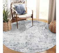 Capslpad Alfombra Abstracta Gris Redonda, Diámetro 160 cm, Moderna, Antideslizante, Lavable, Suave para Salón, Dormitorio, Estudio