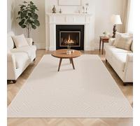 Capslpad Alfombra beige de 160 x 230 cm, lavable, alfombra suave antideslizante, alfombra moderna para sala de estar, dormitorio, oficina, comedor
