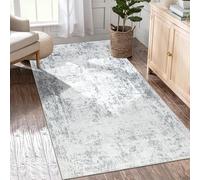 Capslpad Alfombra de Área Abstracta Gris 80x150cm Moderna de Pelo Corto Suave de Lana Sintética Alfombra de Salón Lavable Alfombra Interior Antideslizante Alfombrilla de Suelo Minimalista Alfombras