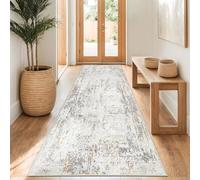 Capslpad Alfombra de pasillo 80 x 300 cm, color beige, abstracta, lavable, antideslizante, alfombra de cocina, moderna, minimalista de pelo corto, lana artificial, alfombra para salón o dormitorio