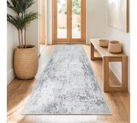 Capslpad Alfombra de pasillo 80x200cm, gris, abstracta, lavable, antideslizante, alfombra de cocina, moderna, minimalista de pelo corto, lana artificial, alfombras para salón o dormitorio