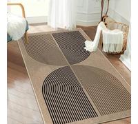 Capslpad Alfombra de yute para pasillo 80x150cm Aspecto natural Lavable Negro Marrón antideslizante para salón pasillo cocina dormitorio balcón