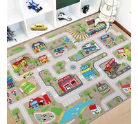 Capslpad Alfombra educativa para niños, de 6.6 x 5 pies, camino de tráfico, tapete para coche, tapete grande para aprendizaje y juegos, alfombra para sala de juegos, sala de estar, guardería,