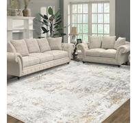 Capslpad Alfombra grande moderna abstracta de 160 x 230 cm, antideslizante, de pelo corto, de lana sintética, ligera, lavable, minimalista, para sala de estar, dormitorio, oficina, decoración, color