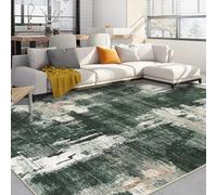 Capslpad Alfombra grande moderna abstracta de 200 x 300 cm, antideslizante, de pelo corto, de lana sintética, ligera, lavable, minimalista, para sala de estar, dormitorio, oficina, decoración verde