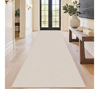 Capslpad Alfombra Pasillo Corredor 80x300cm Beige Moderna Lavable Alfombra de Cocina Alfombra Geometría 3D Efecto Alto-Bajo Antideslizante Alfombras Suaves Alfombras para Salón Dormitorio