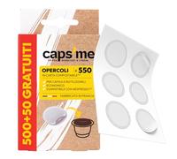 CAPSME - 500+50 GRATIS Tapas Opérculos Papel Compostable para Cápsulas Reutilizables Compatible Nespresso Original - Filtro Extracción Óptima Ecológico Made in Francia Fácil de Pegar