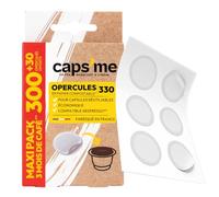 CapSME - 300+30 0FFERTS - Tapas Operculares de Papel Compostable para Cápsulas Reutilizables Compatible Nespresso Original- Filtro de extracción óptimo, ecológico fabricado en Francia fácil de pegar.