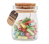 Cápsula con mensaje en una botella de vidrio, mensaje en cápsula para novio/novia, carta de amor para el día de San Valentín, cumpleaños (color mixto, 50 piezas)