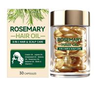 Cápsula De Acéite Capilar De Romero, Fórmula De Absorción Suavé, 30 Cápsulas, Suplemento Fortalecedor Del Cabello, Vitamina Reparadora Del Cabello, Fortalece Y Reduce La Rotura, Para Hombres Y Mujeres