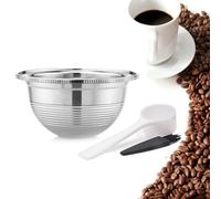 Cápsula de café con cuchara y cepillo para Vertuoplus BNV450WHT1BUC1 y ENV150, filtro de café espresso recargable de acero inoxidable