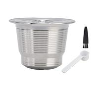 Cápsula de café de acero inoxidable Filtro de café compatible con reutilizable recargable con cuchara para uso en el hogar y la oficina Ecológico 3,6 x 2,8 cm
