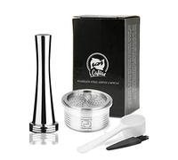 Cápsula de café Recargable, Taza de Filtro de café Reutilizable de Acero Inoxidable con para lavazza Espresso Point con 1 Cuchara de plástico y 1 Cepillo de Limpieza (Cápsula+Tamper)