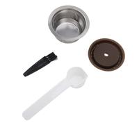 Cápsula de café rellenable, cápsula de café reutilizable de acero inoxidable con capacidad de 230 ml, compatible con máquinas, incluye cuchara para filtro, cepillo y tapa de