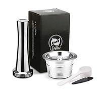 Cápsula de café rellenable Kfee de acero inoxidable reutilizable Cápsula de recambio Filtro de café para Caffitaly Tchibo Cafissimo ALDI Expressi Cápsula de café (Cápsula de café+Tampador de café)