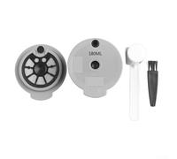 Cápsula de café reutilizable, cápsula de café recargable con kit de limpieza con cuchara y cepillo, 2 tapas para cafetera Bosch, color gris