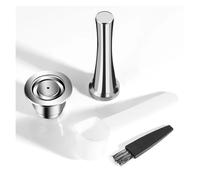 Cápsula De Café Reutilizable, Compatible Con Nespresso, Compatible Con Espresso, Tazas De Crema, Cápsulas De Café Recargables De Acero Inoxidable(1PCS pod 1PCS Tamper)