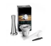 Cápsula De Café Reutilizable, Compatible Con Philips,L'Or Barista LM8012, Cápsula De Filtro De Café De Acero Inoxidable De Calidad Alimentaria(B 1pcs with Tamper)