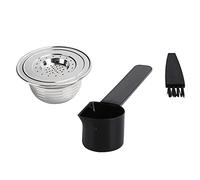 Cápsula de Café Reutilizable, Filtro de Acero Inoxidable 304, Kit con Cuchara y Cepillo para - Filtro Eficiente, Fácil Limpieza, Ideal para Hogar y Oficina