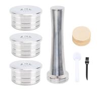 Cápsula de café reutilizable Filtro de vaina de café de acero inoxidable para Delta Q Coffee Machine, amigable con el medio ambiente, fácil de limpiar, incluye cepillo de cuchara (con filtros de
