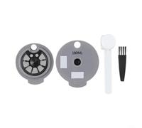 Cápsula de café reutilizable para máquinas Bosch TASSIMO, capacidad de 12 g con tapas de 60 ml y 180 ml, cuchara y cepillo, taza recargable de plástico gris para preparación respetuosa con el medio