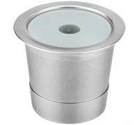 Cápsula de filtro reutilizable de acero inoxidable para cápsulas de café, taza recargable de metal 304 para cafeteras de una sola porción 1.0 y 2.0, alternativa a las cápsulas desechables (plata) (uno