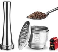 Cápsula de Ne spresso Reutilizable y rellenable de Acero Inoxidable, cápsula de Repuesto, cápsula de café, Sabor al café (Platz+kaffeekapsel+tamper)