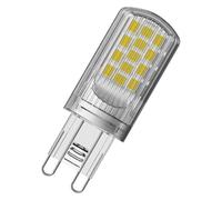 Cápsula LED G9 de 4 W (40 W eqv), blanco muy cálido, transparente, regulable. Ledvance
