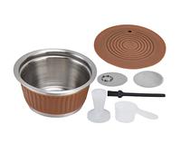 Cápsula Recargable para Café de Acero Inoxidable con Tamper y Tapa - Reutilizable, Durable y Ecológica para, Café de Calidad en Casa o Oficina (Cafetería)