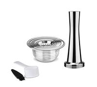 Cápsula reutilizable para café de acero inoxidable compatible con Bialetti GIOIA/BREAK, cápsula de café de metal recargable, 1 cápsula, 1 prensa para café