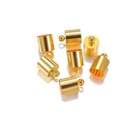 CáPsula Terminal Para Pulseras Lote de 20-50 tapones cuero con borlas for extremos cordón, 3, 4, 5, 6, 7, 8, 9 y 10 mm, for hacer collares joyas(Gold,50Pcs 9 x 13.0mm)