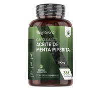 Cápsulas de Aceite de Menta Piperita - 200 mg 365 Perlas - Remedio para la Halitosis de Origen Natural y para Apoyo Digestivo