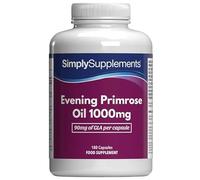 Cápsulas de aceite de onagra 1000mg | Ayuda al equilibrio hormonal y a una piel sana | Con vitaminas B6 y E añadidas | 180 cápsulas softgel = 2 meses de suministro | Fabricado en el Reino Unido