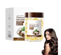 Cápsulas de aceite para el cabello de Coconut Oil Repair, cuidado capilar de lujo en cápsula, aceite milagroso, cuidado intensivo contra dobles dobles y roturas, brillo y elasticidad, aceite para